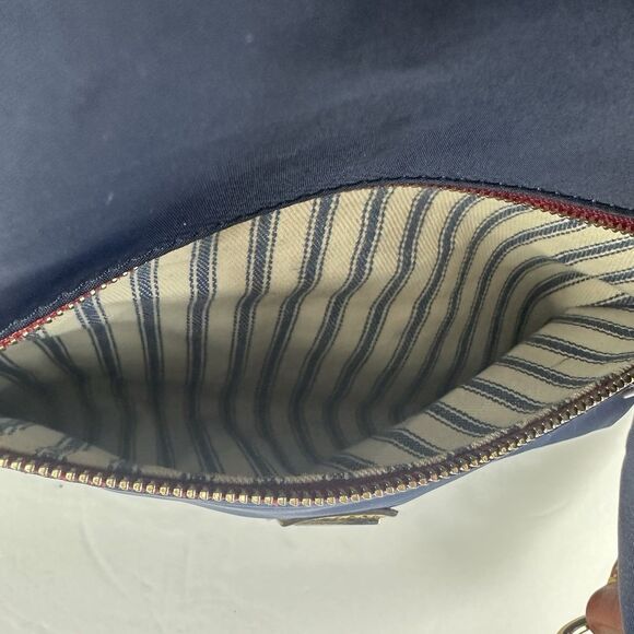DOONEY & BOURKE Wayfarer Navy Blue Nylon Zip Hobo Leather Shoulder Bag Purse - Picture 5 of 16